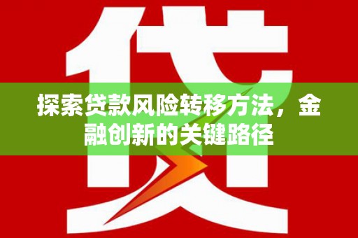 海拉尔探索贷款风险转移方法，金融创新的关键路径