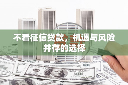 海拉尔不看征信贷款，机遇与风险并存的选择